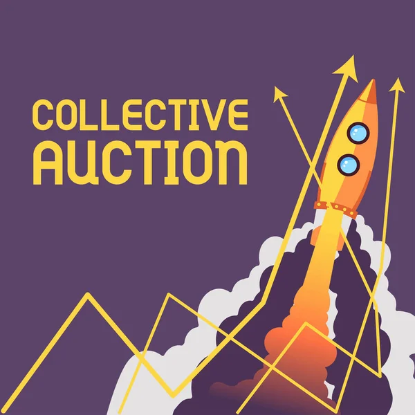 Text Showing Inspiration Collective Auction Business Showcase Gathering Measuring Information — Stock Photo, Image