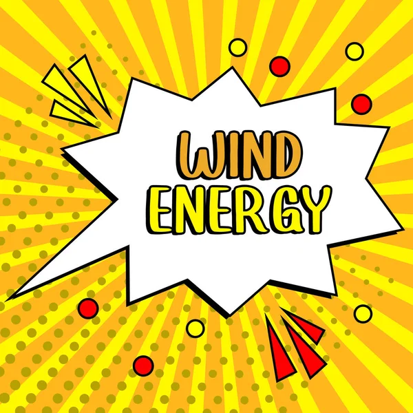 Schrijven Met Tekst Windenergie Business Aanpak Het Proces Waarbij Wind — Stockfoto