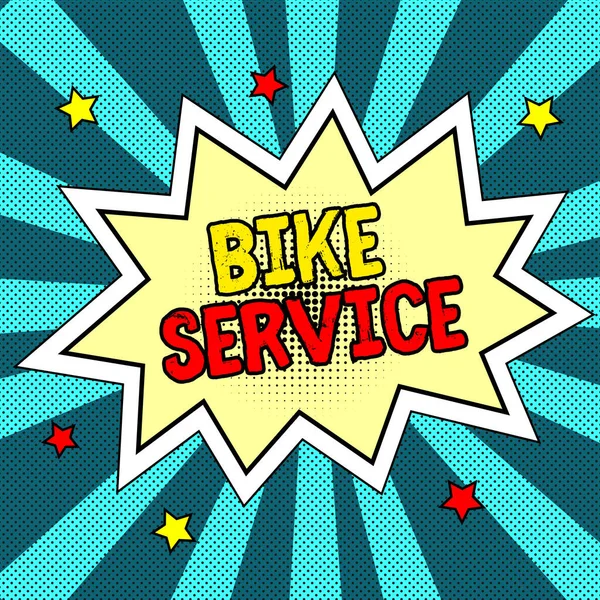 Texto Que Muestra Inspiración Bike Service Internet Concept Cleaning Repairing —  Fotos de Stock