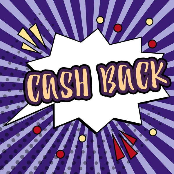 Teksten Weergeven Cash Back Business Idee Incentive Bood Kopers Bepaalde — Stockfoto