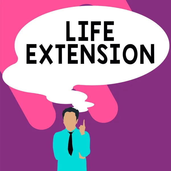 Conceptual display Life Extension, Word for able to continue working for longer than others of the same kind