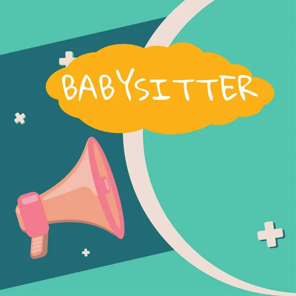 Text Zeigt Inspiration Babysitter Geschäft Schaufenster Für Kinder Der Regel — Stockfoto