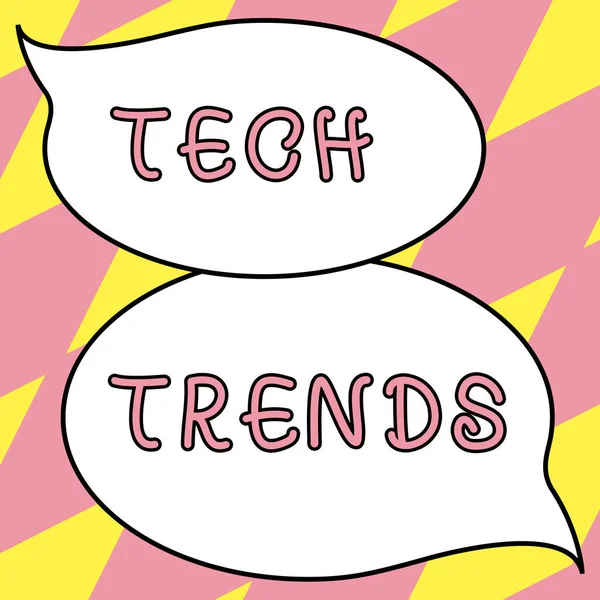 Konzeptdisplay Tech Trends Konzeptfototechnologie Die Letzter Zeit Populär Und Akzeptiert — Stockfoto