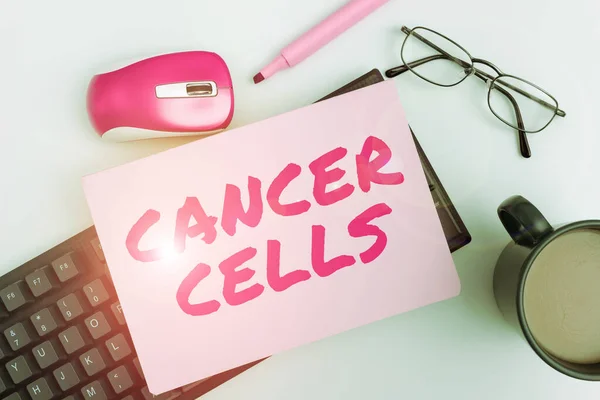 Legenda Texto Apresentando Células Cancerígenas Palavra Para Formação Tumores Sólidos — Fotografia de Stock