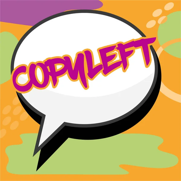 Copyleft 표시하는 텍스트 콘셉트는 자유롭게 사용하고 수정하고 복사하고 소프트웨어를 공유하고 — 스톡 사진
