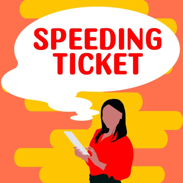 Podpis Koncepcyjny Speeding Ticket Business Showcase Test Psychologiczny Dla Maksymalnej — Zdjęcie stockowe