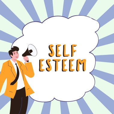 Kendine Saygı 'yı sunan metin başlığı, iş genel değerlendirmesi kendine ve yeteneklerine saygı duyma hissi.