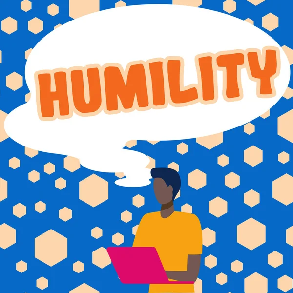 Inspiração Mostrando Sinal Humildade Abordagem Negócios Sendo Humilde Uma Virtude — Fotografia de Stock