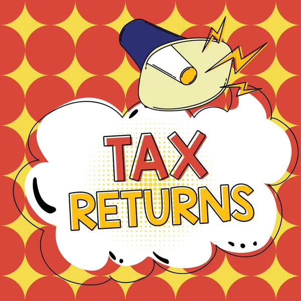 텍스트 Tax Returns Word Tax Payer Financial Information Tax Liability — 스톡 사진
