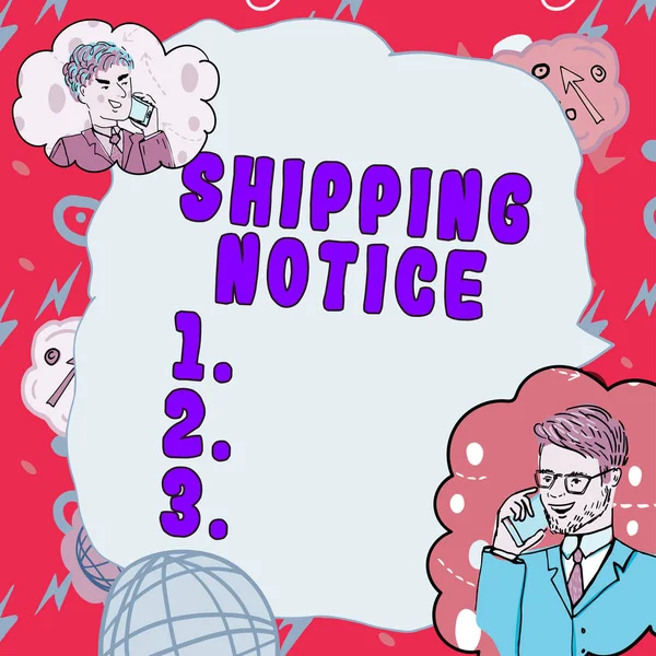 Text Bildtext Presenterar Shipping Notice Affärsidé Fartyg Betraktas Kollektivt Särskilt — Stockfoto