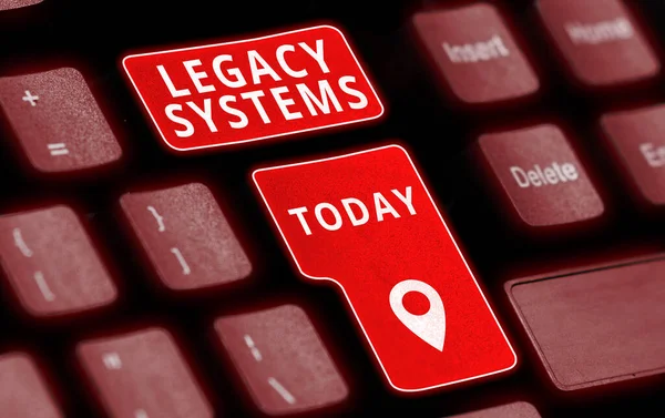 Fogalmi Megjelenítés Legacy Systems Business Approach Old Method Technology Computer — Stock Fotó