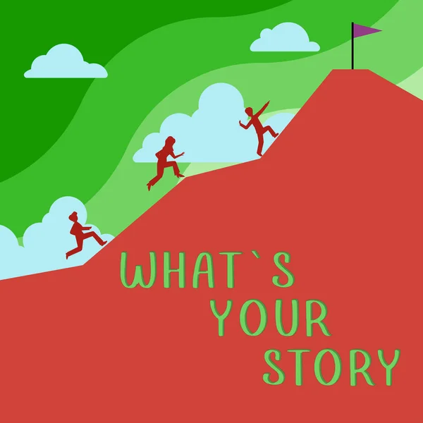 Szöveg Megjelenítése What Your Story Internet Concept Asking Someone Talk — Stock Fotó