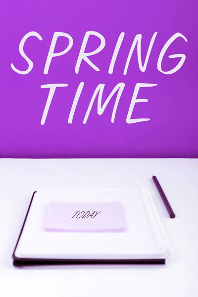 Handwriting Text Spring Time Concept Meaning Temperate Season Year Identified — Stock Photo, Image