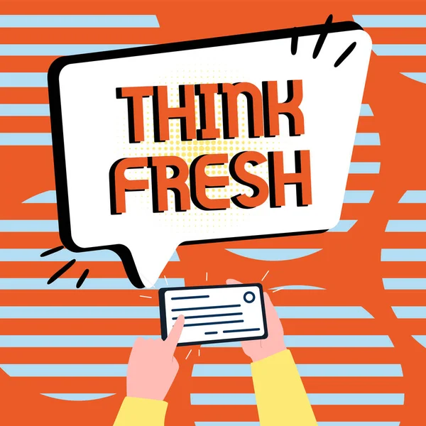 Testo Scritto Mano Think Fresh Foto Concettuale Thinking Natural Ingredients — Foto Stock