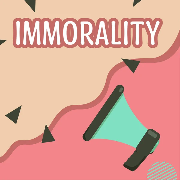 Tekst Teken Toont Immoraliteit Business Showcase Staat Kwaliteit Van Immoreel — Stockfoto