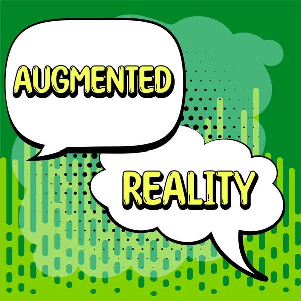 Handschrift Teken Augmented Reality Business Concept Technologie Die Computerbeeld Oplegt — Stockfoto