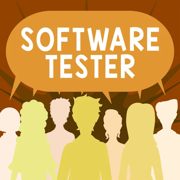 Tester Software Testo Calligrafia Concetto Business Implementato Proteggere Software Attacchi — Foto Stock