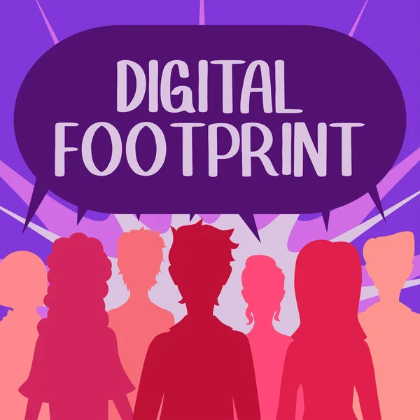 Leyenda Texto Que Presenta Digital Footprint Visión General Del Negocio —  Fotos de Stock