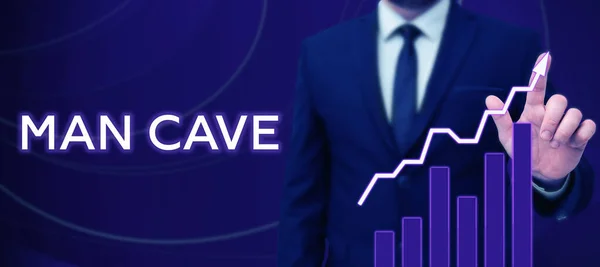 Tekenen Weergeven Man Cave Zakelijk Overzicht Een Kamer Ruimte Gebied — Stockfoto