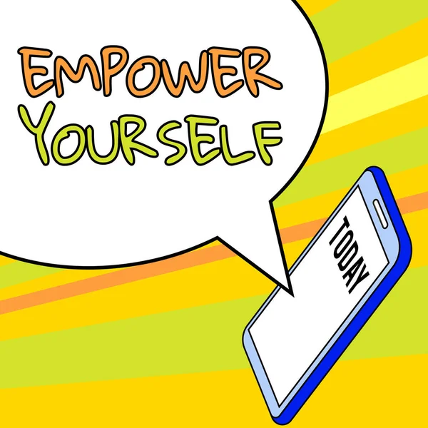 Inspiráló Szöveg Empower Yourself Word Írta Átveszi Irányítást Élet Beállítása — Stock Fotó