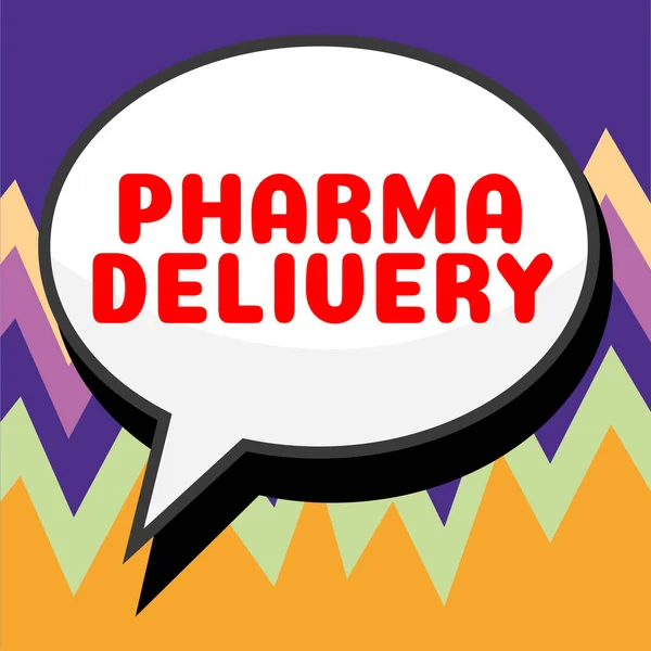 Inspiráció Mutató Jel Pharma Delivery Üzleti Megközelítés Kapok Receptek Postán — Stock Fotó