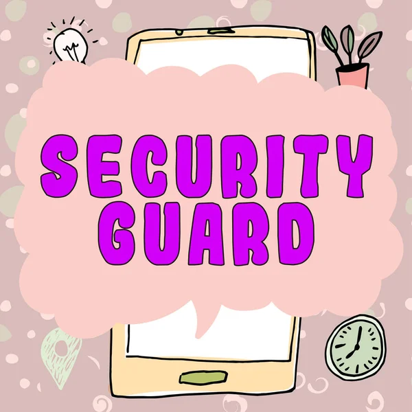 Текст Показывающий Вдохновение Security Guard Инструменты Бизнес Концепции Используемые Управления — стоковое фото