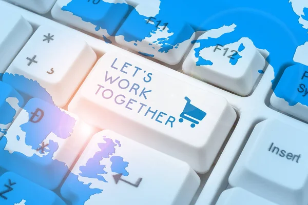 Szöveg Felirat Amely Bemutatja Hogyan Dolgozzunk Együtt Üzleti Megközelítés Egyesüljön — Stock Fotó