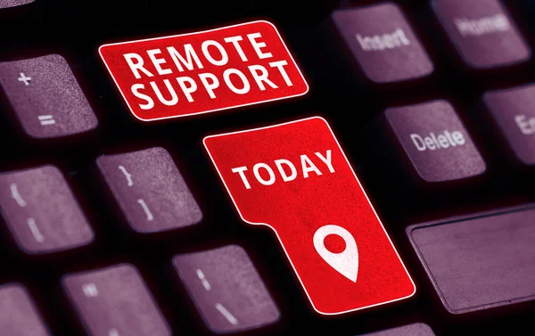 Conceptual Caption Remote Support Üzleti Ötlet Segít Végfelhasználóknak Számítógépes Problémák — Stock Fotó