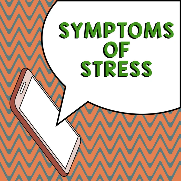 Segno Che Mostra Sintomi Stress Concetto Business Che Funge Sintomo — Foto Stock