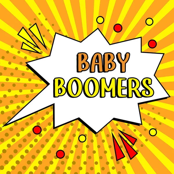 Writing Displaying Text Baby Boomers Business Idea Person Who Born — Stock Photo, Image