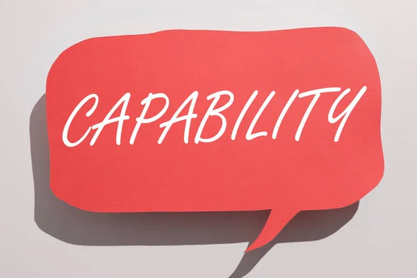 Handwriting Text Capability Business Muestra Facilidad Potencial Para Uso Despliegue — Foto de Stock