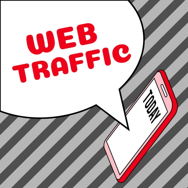 概念図Webトラフィック ビジネスコンセプトWebサイトへの訪問者が送受信するデータの量 — ストック写真