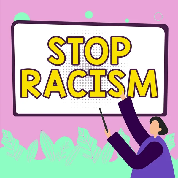 Schreiben Von Text Stop Racism Konzept Das Bedeutet Den Antagonismus — Stockfoto