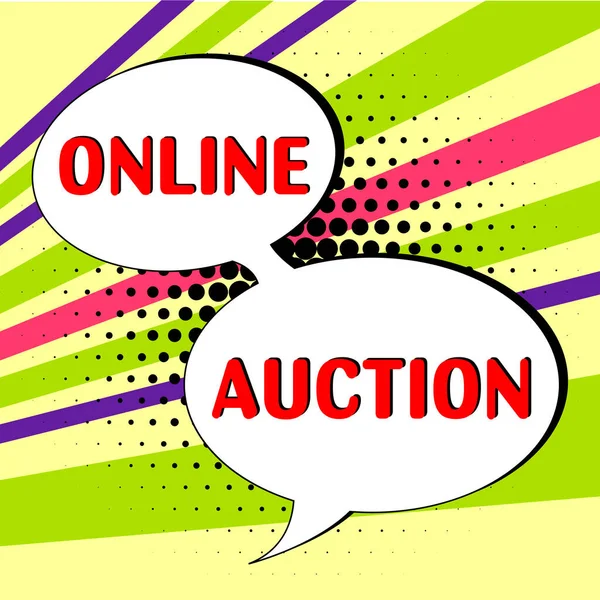 Konzeptionelle Anzeige Online Auktion Internet Konzeptionierungsprozess Des Online Kaufs Und — Stockfoto