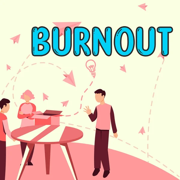 จอแสดงผลแนวค Burnout จแสดงความร กของความเหน อยล าทางกายภาพและอารมณ ความเหน อยล าเร — ภาพถ่ายสต็อก