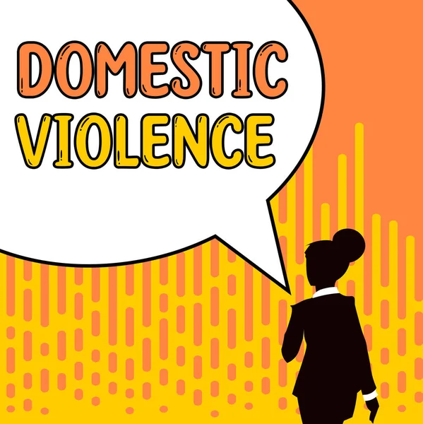 Quot 家庭暴力 Quot 的概念 意为一个家庭或家庭成员指挥的暴力或虐待行为 — 图库照片