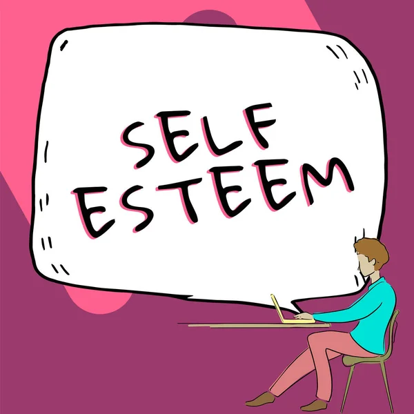 Text sign showing Self Esteem, Conceptual photo a feeling of having respect for yourself and your abilities