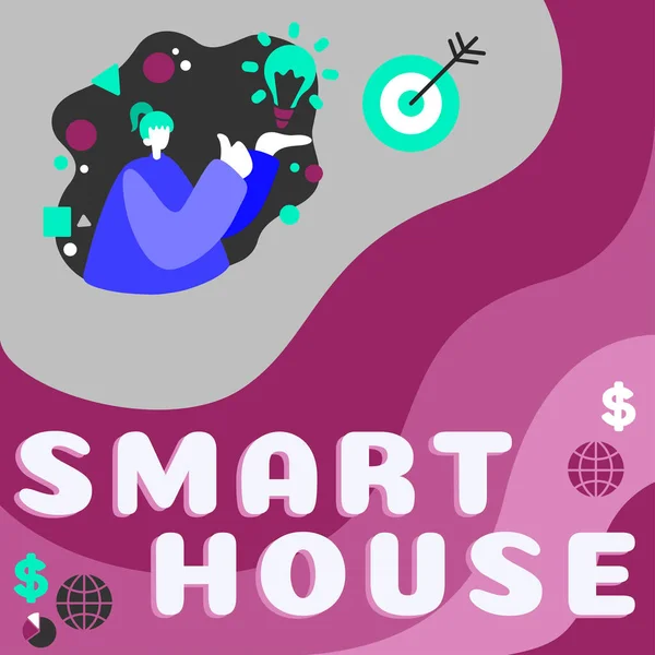 Χειρόγραφο Κείμενο Smart House Business Overview Σπίτια Που Έχουν Ηλεκτρονικές — Φωτογραφία Αρχείου