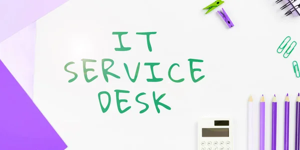 Skrivtecken Service Desk Word Technological Support Online Help Center — Stockfoto