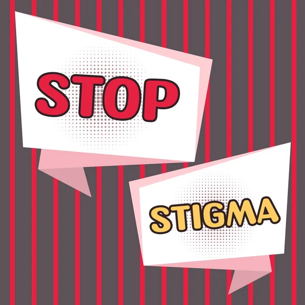 Sign Exibindo Stop Stigma Abordagem Negócios Acabar Com Sentimento Desaprovação — Fotografia de Stock