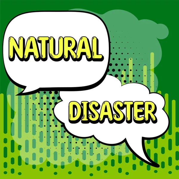 表明灵感来源的案文 自然灾害 自然过程中出现的商业概念和自然原因 — 图库照片