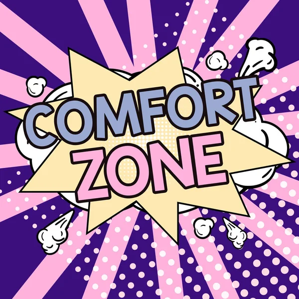 Leyenda Conceptual Zona Confort Escaparate Negocios Una Situación Que Uno — Foto de Stock