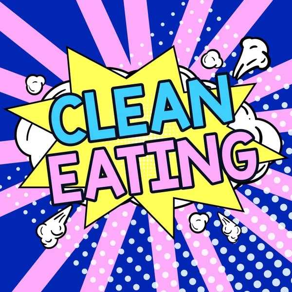 Exibição Conceitual Clean Eating Business Showcase Prática Comer Apenas Alimentos — Fotografia de Stock