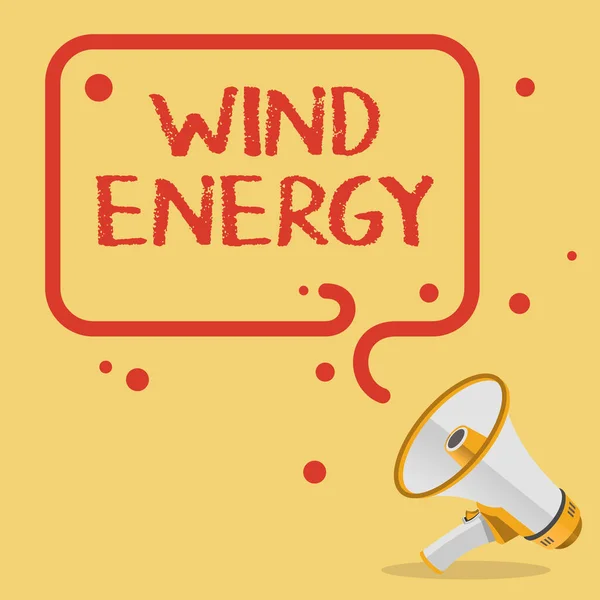Znak Tekstowy Pokazujący Energetykę Wiatrową Koncepcja Biznesowa Proces Którym Energia — Zdjęcie stockowe