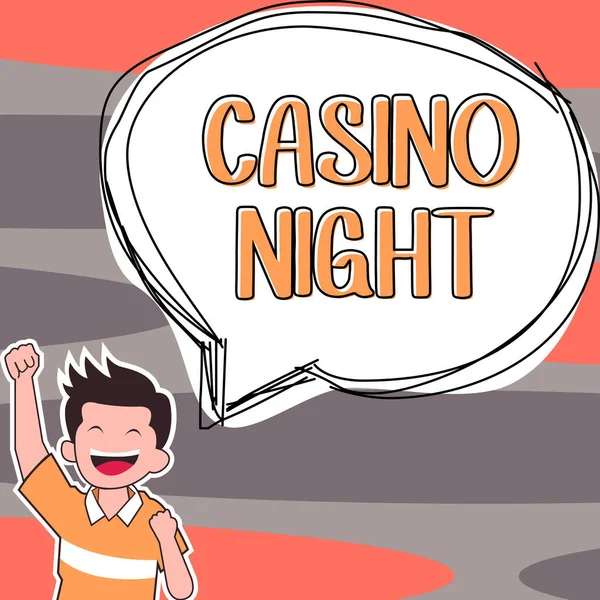 Ruční Psaní Znamení Casino Night Obchodní Vitrína Událost Kde Můžete — Stock fotografie