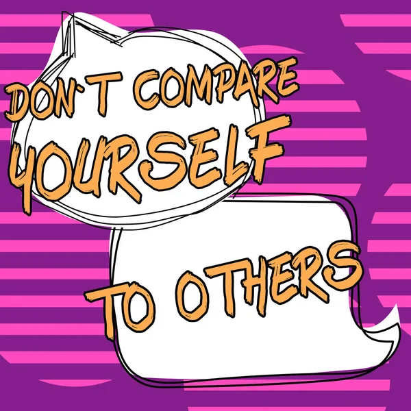 Правообладатель Иллюстрации Dont Compare Yourself Others Business Overview — стоковое фото