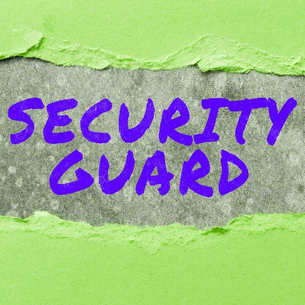 Signo Texto Que Muestra Security Guard Herramientas Fotográficas Conceptuales Utilizadas —  Fotos de Stock