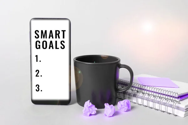 Inspiration Showing Sign Smart Goals Internet Concept Mnemonic Used Basis — Stock Photo, Image