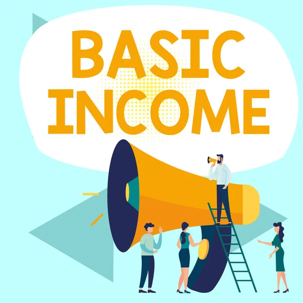 Hand Writing Sign Basic Income Business Overview Periodic Cash Payment — Stock Photo, Image