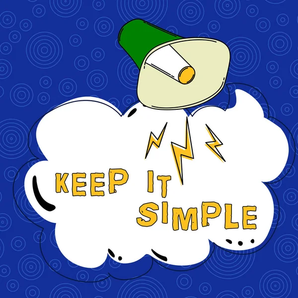 Inspiración Mostrando Signo Keep Simple Concepto Negocio Fácil Lanzar Alrededor — Foto de Stock